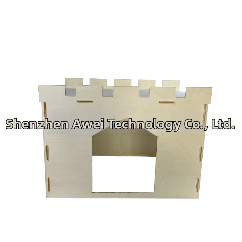 Дървено гнездо за домашни любимци: къща за зайци с просторен балкон и скрита крепост - qp-1008