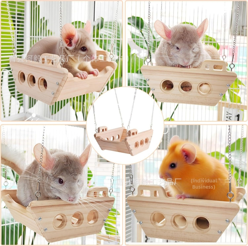Ξύλινο ράφι τοίχου κλουβιού χάμστερ — μοντέλο r-36, νεαρή θηλυκή χάμστερ