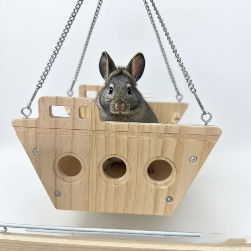 Ξύλινο κρεμαστό κρεβάτι-σπιτάκι για Dragon Cat – 20250815, Zhejiang