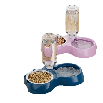 Automatinis katės ėdikas ir vandens dubuo iš nerūdijančio plieno, modelis 00089613, prekės ženklas Qiang Hong