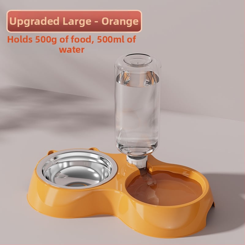 Automatinis katės ėdikas ir vandens dubuo iš nerūdijančio plieno, modelis 00089613, prekės ženklas Qiang Hong