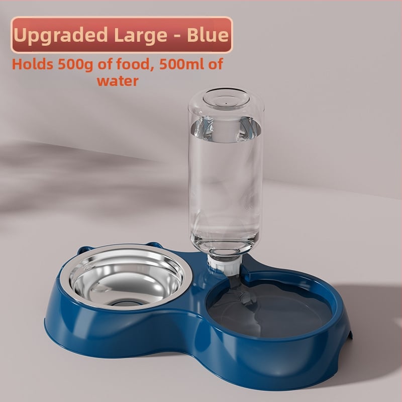 Automatinis katės ėdikas ir vandens dubuo iš nerūdijančio plieno, modelis 00089613, prekės ženklas Qiang Hong