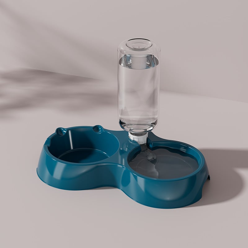 Automatinis katės ėdikas ir vandens dubuo iš nerūdijančio plieno, modelis 00089613, prekės ženklas Qiang Hong