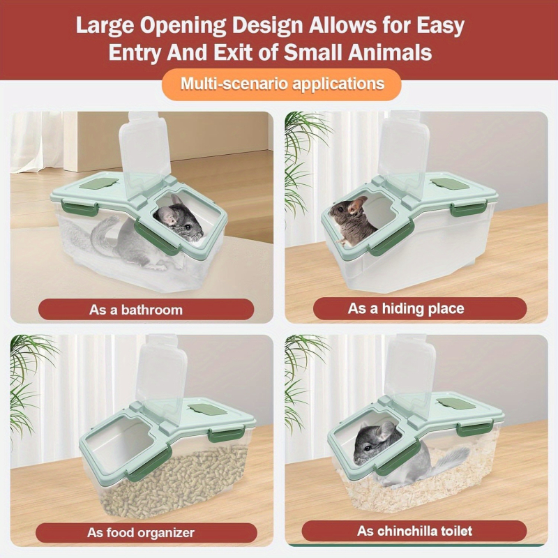 Σετ δοχείου για μπάνιο με άμμο, περιλαμβάνει κύπελλο για άμμο και κουτάλι, από πλαστικό, κατάλληλο για μικρά θηλαστικά