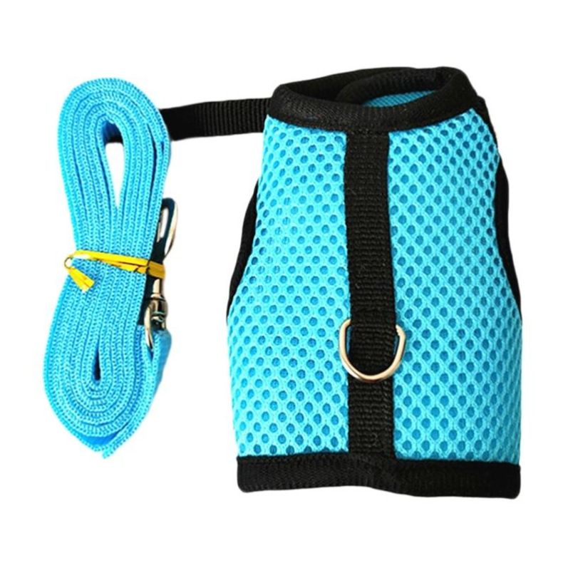 Σετ θηλειάς και λουριού για κουνέλια και ινδικά χοιρίδια, νάιλον με αναπνεύσιμο πλέγμα, εξωτερική χρήση