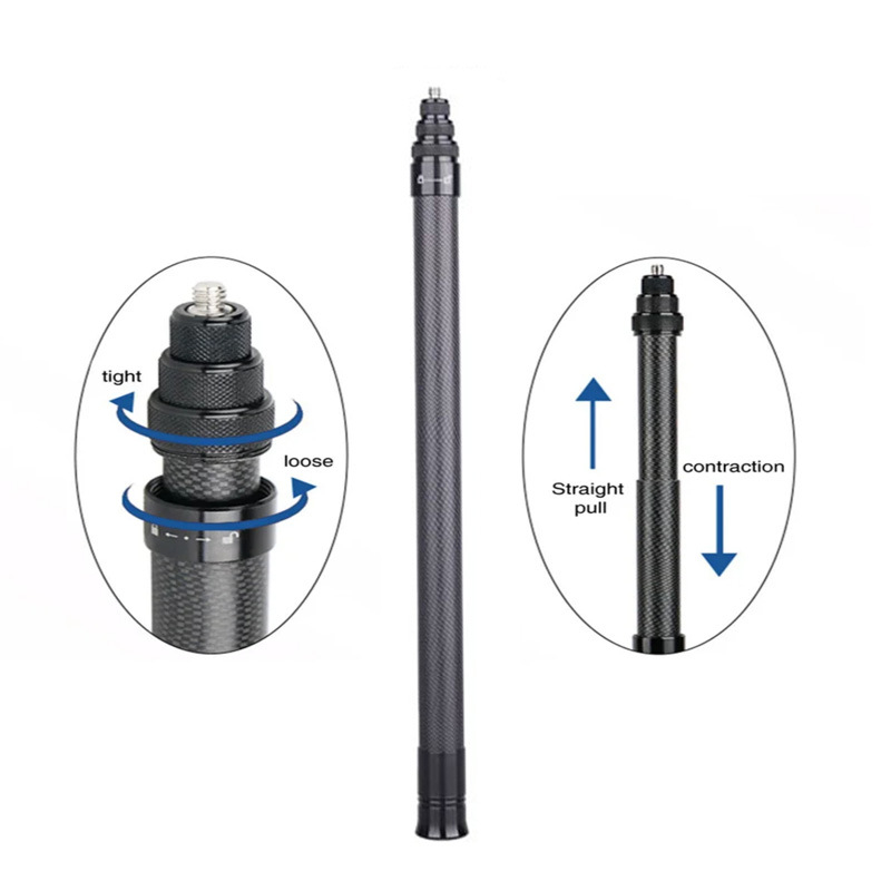 Anglies pluošto išsiplečianti selfie lazda Insta360 X4/X5, suderinama su DJI Action4/5Pro ir GoPro 11/10, Ruby HB-300T
