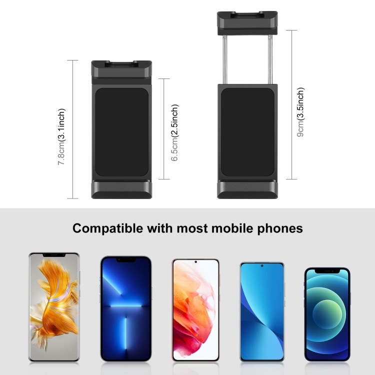 PULUZ aliuminio lydinio telefono laikiklis su šaltojo kurpė, modelis PU3206B, universali suderinamumas