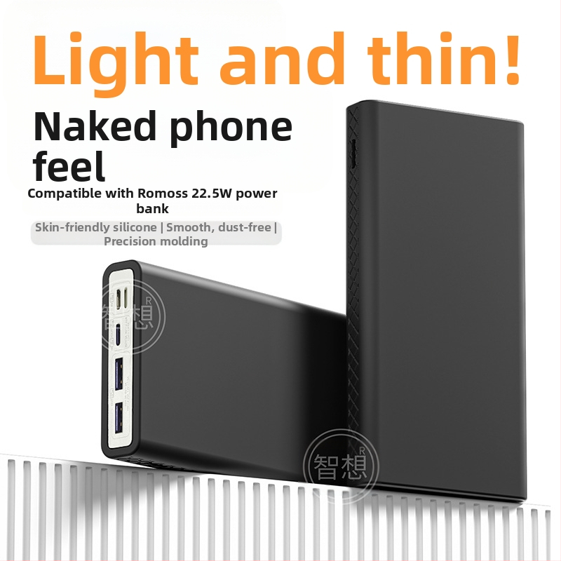 Silicone apsauginis dėklas Romoss PHG10F-251 Power Bank 10000mAh – pilnas padengimas, atsparus smūgiams, atsparus kritimams