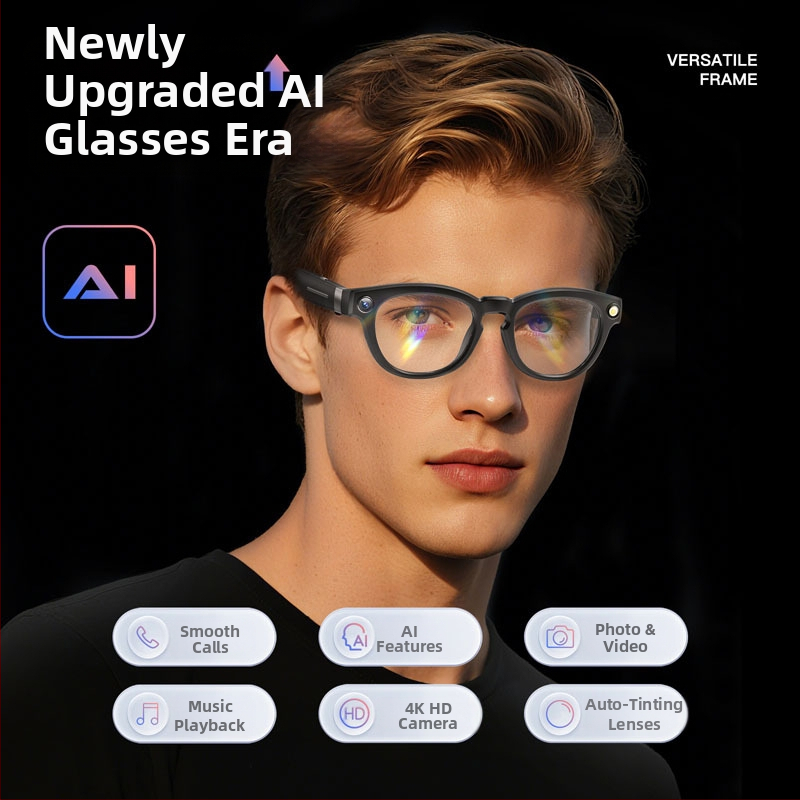 Умни очила: 8-мегапикселова камера; вътрешна памет 4 GB; AI превод в реално време; носене върху глава; съвместим с Android и iOS