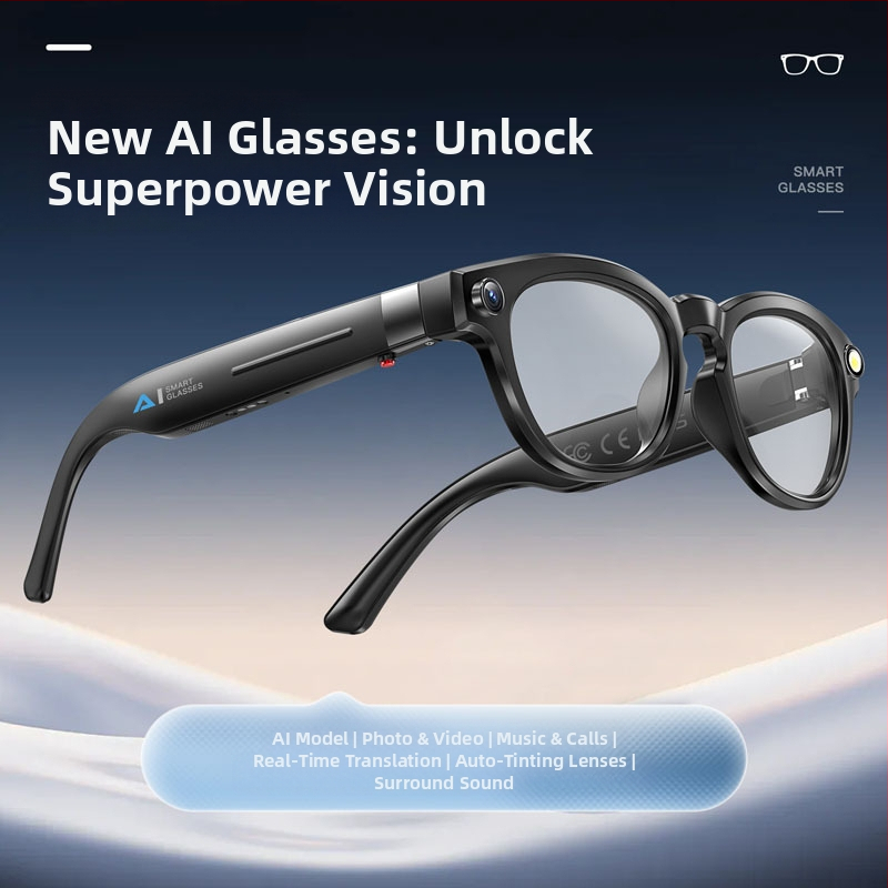 Умни очила: 8-мегапикселова камера; вътрешна памет 4 GB; AI превод в реално време; носене върху глава; съвместим с Android и iOS