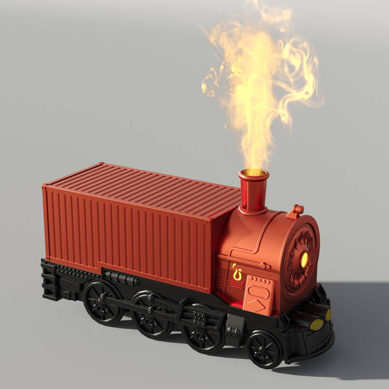 Локомотивообразен ултразвуков овлажнител и ароматизатор с нощна светлина | Модел J045, покрива 21–30 м², резервоар <0.5 л, 10 W