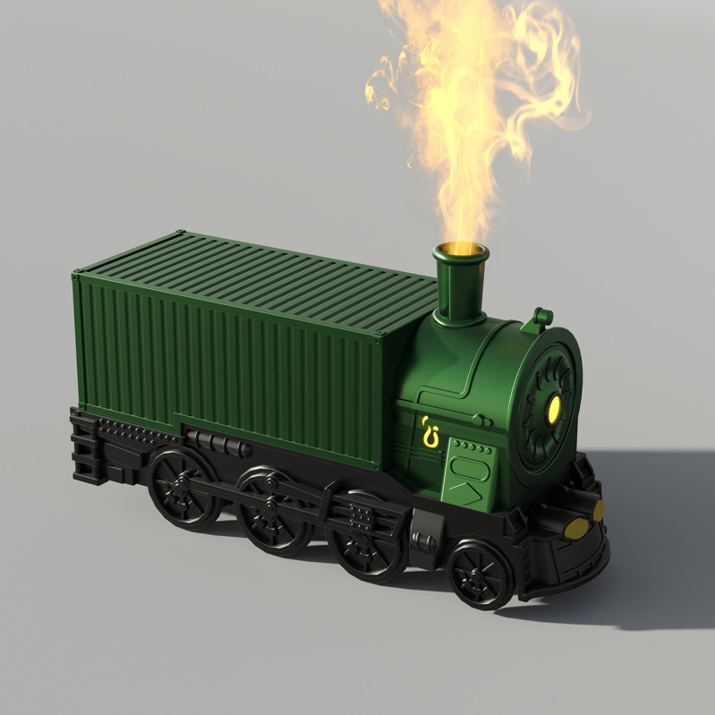 Локомотивообразен ултразвуков овлажнител и ароматизатор с нощна светлина | Модел J045, покрива 21–30 м², резервоар <0.5 л, 10 W