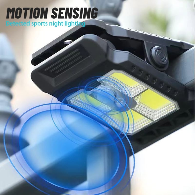 Соларна клип лампа с датчик за движение - IP65 водоустойчива, 10W, 3.7V, 6–12 ч работа