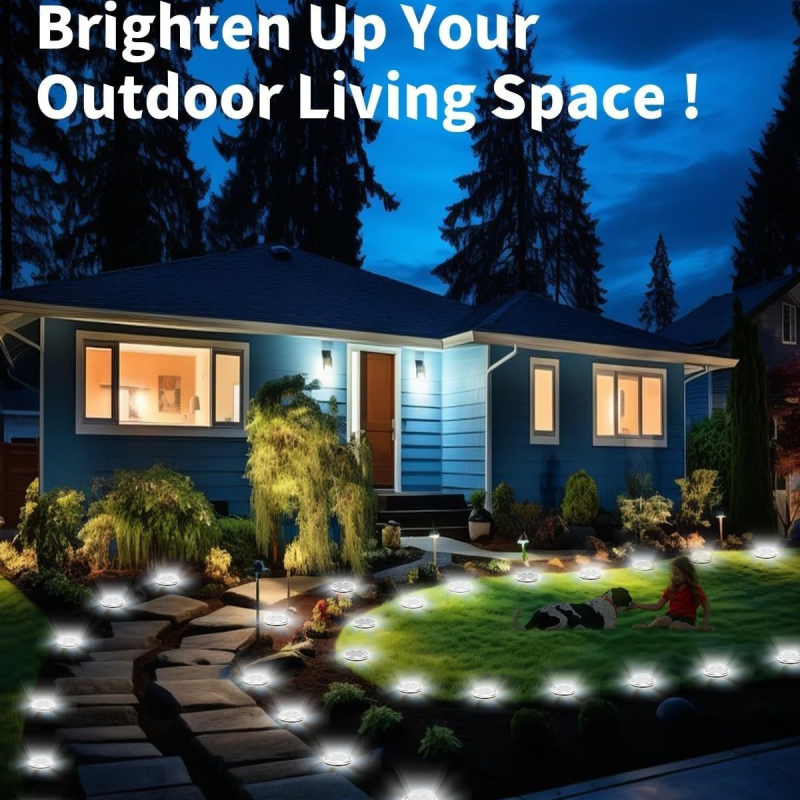 Saulės energijos požeminis apskritas kiemo šviestuvas su šoniniu apšvietimu, SMD2835 0,5W 1,2V, 16–24 val. veikimo laikas, indukcinis jungiklis