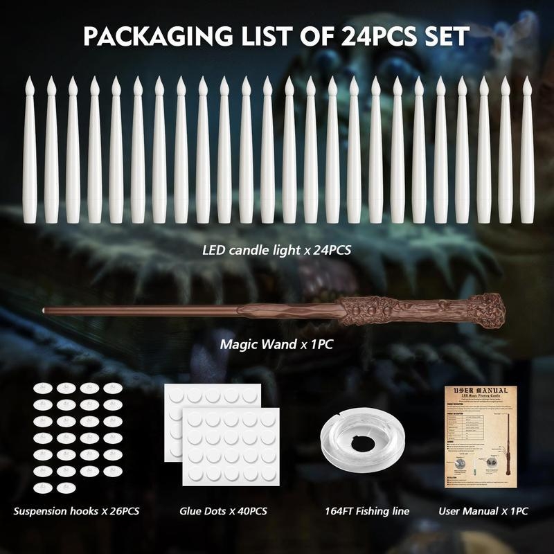 Karácsonyi és Halloween lángoló gyertya varázspálcával és távirányítóval, anyag: textil, európai–amerikai stílus