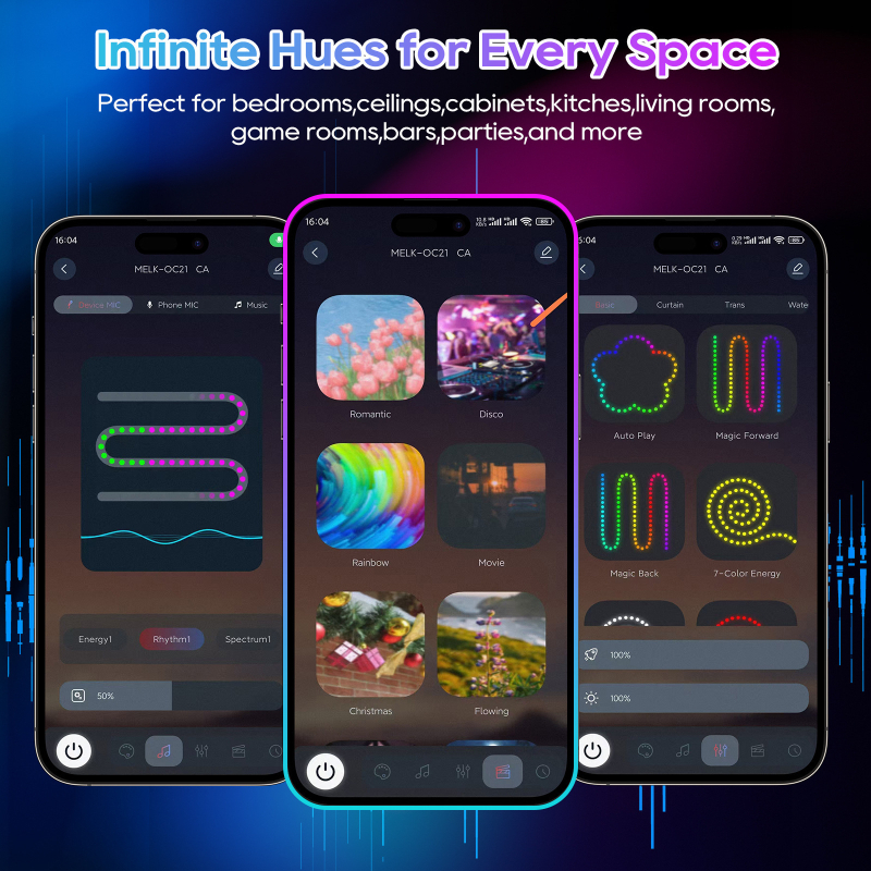 RGB LED лента 5V, 30 светодиода/м, 5050, дистанционно + приложение за управление, регулиране на яркостта