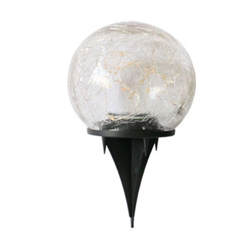 Соларна светлинна топка от пукнато стъкло за външен градински декор, планетарна форма, IP44, 1W, 6–12 ч