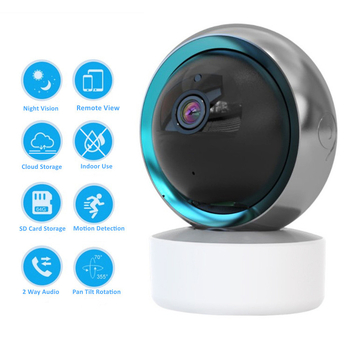 HOYIVISION Ασύρματη WiFi PTZ Κάμερα Επιτήρησης Εσωτερικού Χώρου, Οριζόντια Περιστροφή 355°, Κάθετη 90°, ABS Κέλυφος, Τροφοδοσία DC5V, Μοντάζ σε τοίχο/οροφή ή επίπεδη επιφάνεια