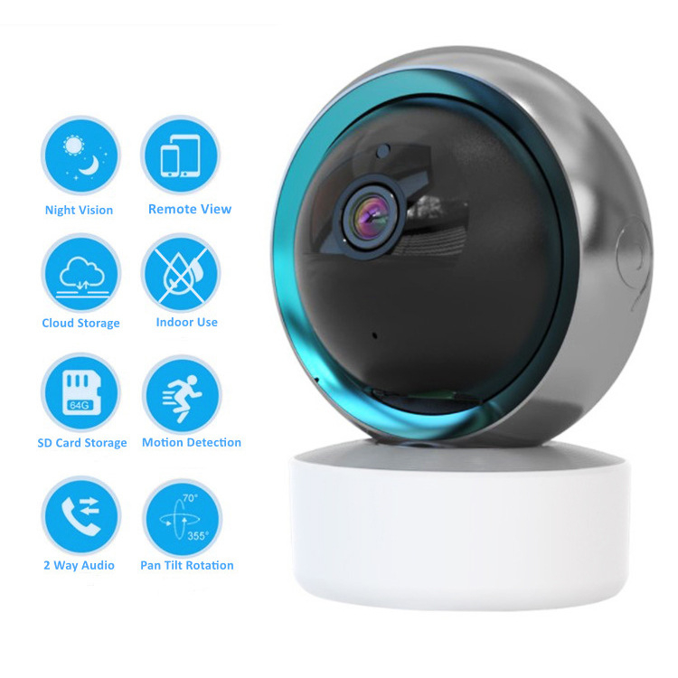 HOYIVISION Ασύρματη WiFi PTZ Κάμερα Επιτήρησης Εσωτερικού Χώρου, Οριζόντια Περιστροφή 355°, Κάθετη 90°, ABS Κέλυφος, Τροφοδοσία DC5V, Μοντάζ σε τοίχο/οροφή ή επίπεδη επιφάνεια