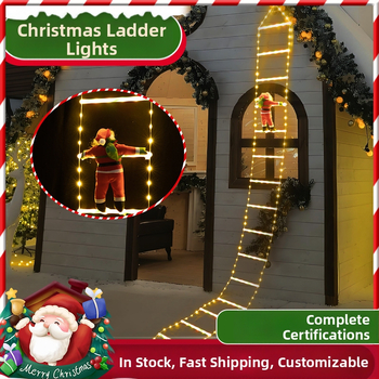 Коледна LED стълба светлина за външна украса, 300 светодиода, IP55, напрежение ≤36V, температура на цвета 300K, живот 10 години