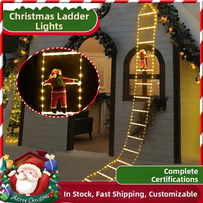 Коледна LED стълба светлина за външна украса, 300 светодиода, IP55, напрежение ≤36V, температура на цвета 300K, живот 10 години