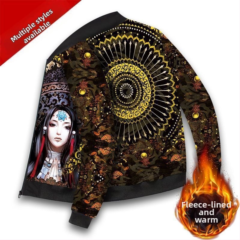 Vyrų retro beisbolo švarkas, poliesterio audinys, storesnis žiemai