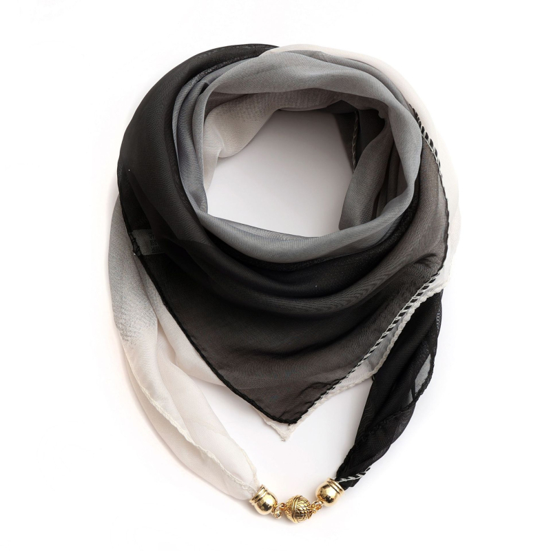 Τετράγωνος φουλάρι από σιφόν με warp-knit ύφανση, εκτυπωμένο πολυεστερικό ύφασμα, ευέλικτο αξεσουάρ γραφείου, Άνοιξη 2024