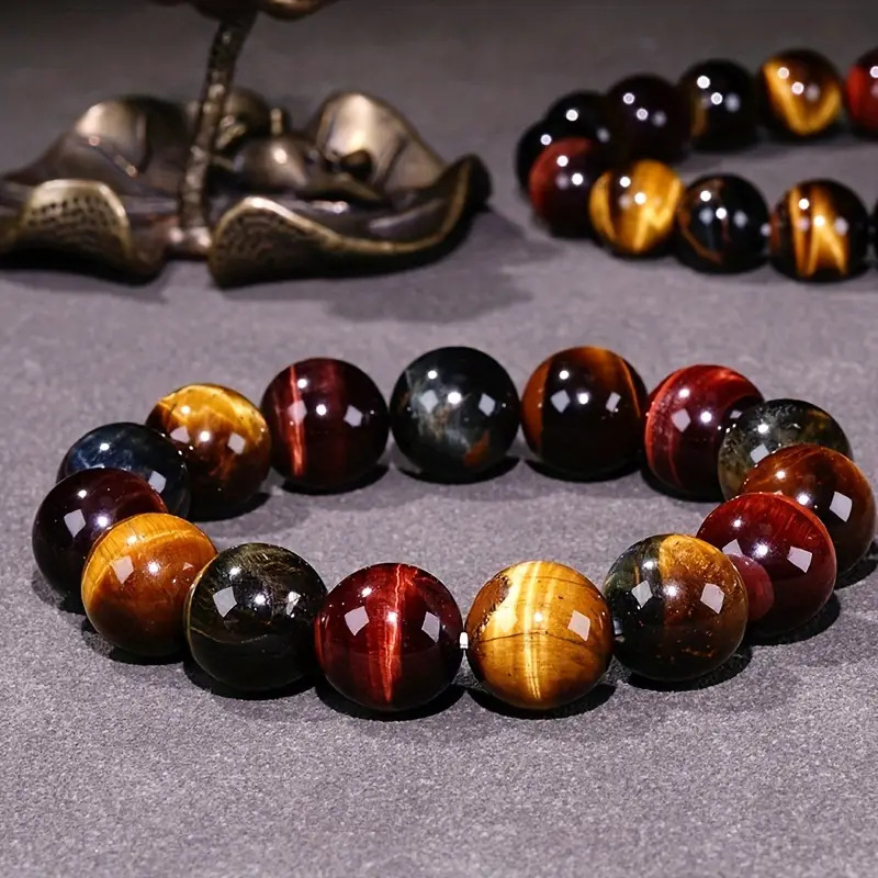 tigro akies akmenų apyrankė, unisex, geometrinis dizainas, 2023 m. pavasaris