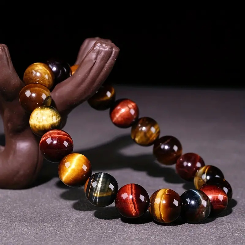 Βραχιόλι από λίθο τίγρη, unisex, γεωμετρικός σχεδιασμός, άνοιξη 2023