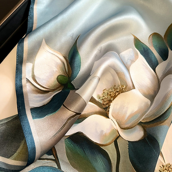 Mulberry šilko kvadratinis šalikas – Spaudintas raštas, paprasta audinys, Tie-Dye, 2024 m. pavasaris, kilmė Hangzhou