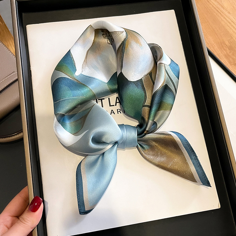 Mulberry šilko kvadratinis šalikas – Spaudintas raštas, paprasta audinys, Tie-Dye, 2024 m. pavasaris, kilmė Hangzhou