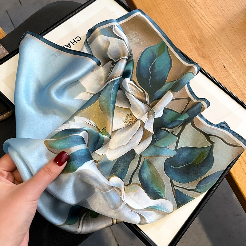 Șal pătrat din mătase Mulberry – Model imprimat, Țesătură simplă, Tie-Dye, Primăvara 2024, Origine Hangzhou