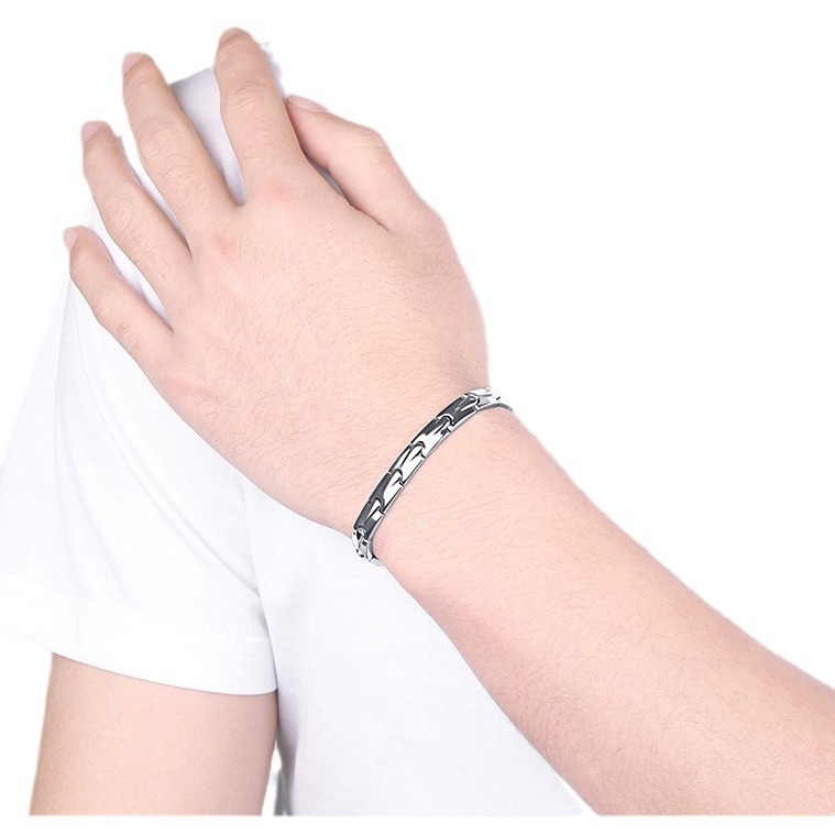 Vyrinė magnetinė apyrankė iš titano plieno, lašinio formos dizainas, auksą įmontuotas, Korėjos stilius