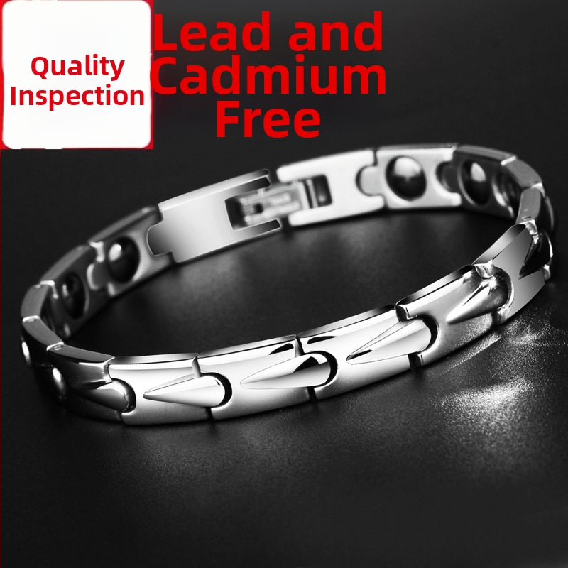 Vyrinė magnetinė apyrankė iš titano plieno, lašinio formos dizainas, auksą įmontuotas, Korėjos stilius