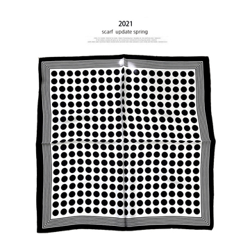 Šilko šalis – Mulberry šilkas, taškuotas modelis, lygi audinys, spauda, kvadrato forma