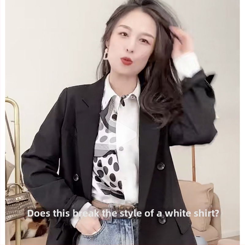 Šál zo hodvábu – Mulberry hodváb, Bodkovaný vzor, Hladká tkanina, Tlač, Štvorec