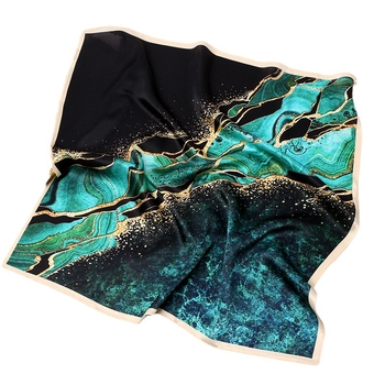 Šilkinė kvadratinė šalikė, 100% šilkas, paprastas audimas, vasaros aksesuaras