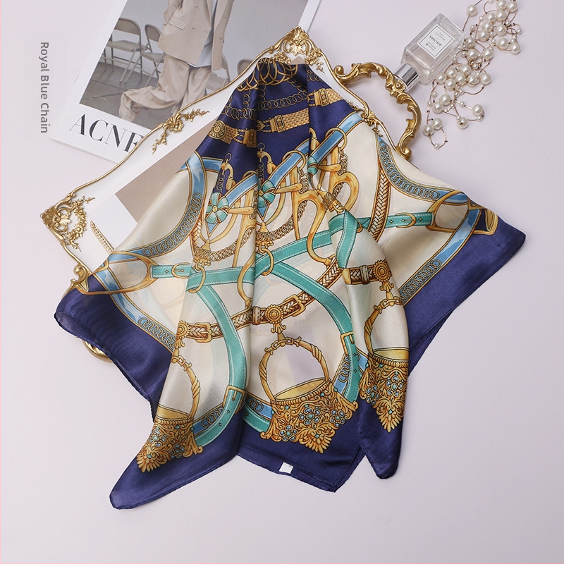 Šilkinė kvadratinė šalikė, 100% šilkas, paprastas audimas, vasaros aksesuaras