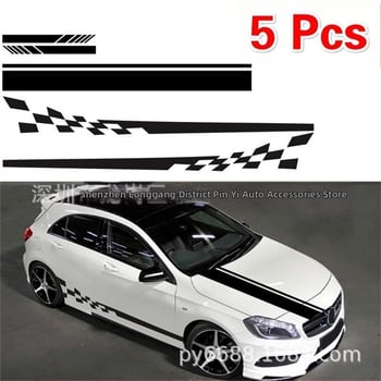 X-240 plaid auto virsbūves uzlīme, 5 gab., stingra pielipšana