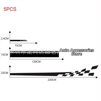 X-240 plaid auto virsbūves uzlīme, 5 gab., stingra pielipšana