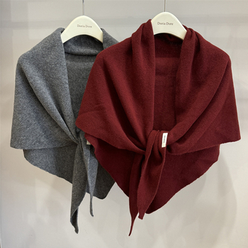 Šalikas iš 100% vilnos, megzta, šilta, kvadratinio paprasta stiliaus