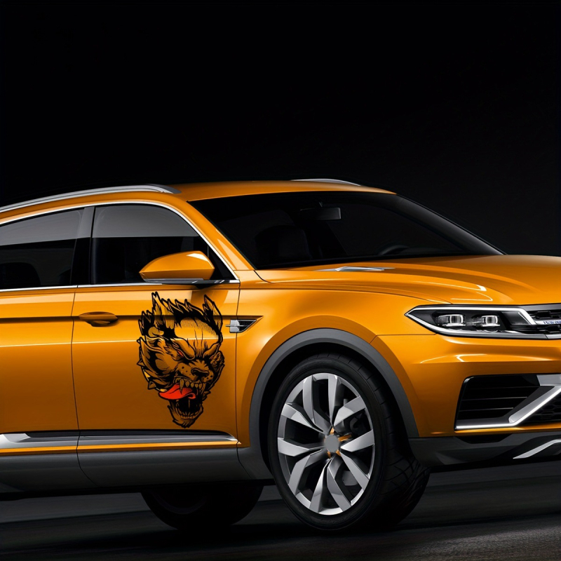 Naljepnica za karoseriju automobila – velika glava vuka s crvenim očima; Marka: Sanxu; Materijal: naljepnice; Ugradnja: ljepilo