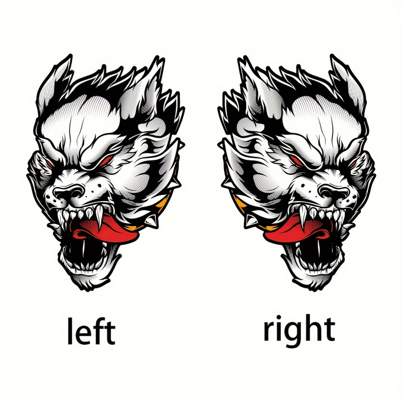 Naljepnica za karoseriju automobila – velika glava vuka s crvenim očima; Marka: Sanxu; Materijal: naljepnice; Ugradnja: ljepilo