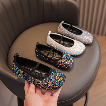 Mergaitėms bateliai, princesės stilius — veliūrinė viršutinė dalis, minkšta pada, elastinis užsegimas, taškuotas raštas, PU įdėklas