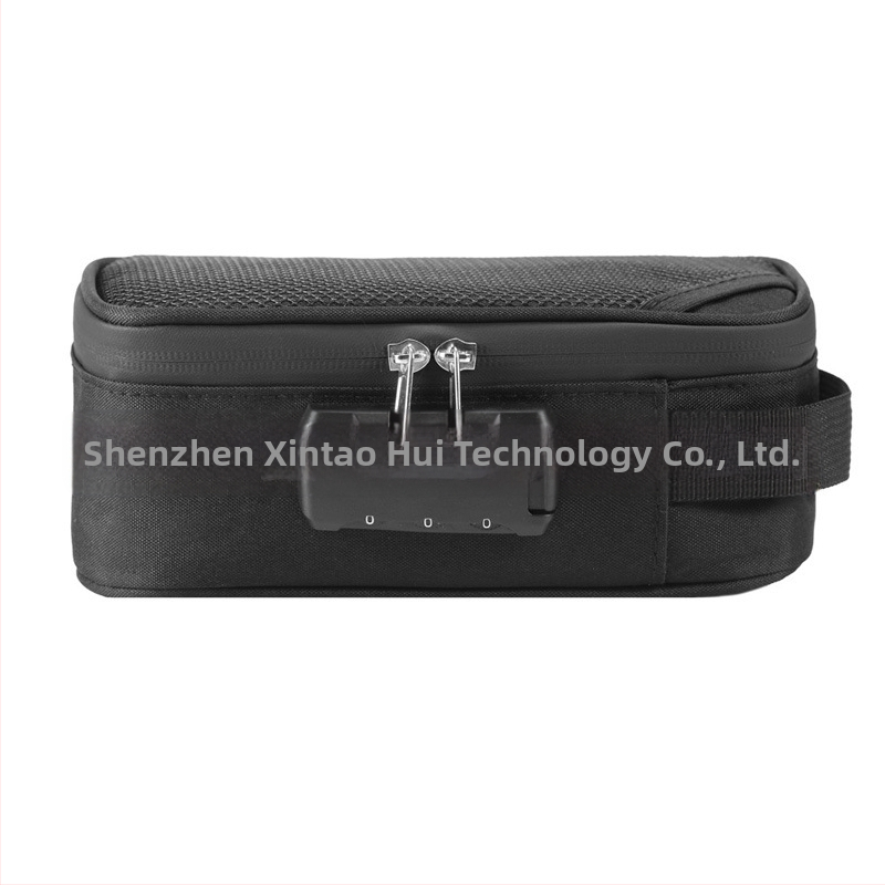 Θήκη ταξιδιού σε τετράγωνο σχήμα με συνδυασμένο κλείδωμα και φίλτρο οσμών για αξεσουάρ καπνίσματος (πολυεστέρας, μοντέλο CL109)