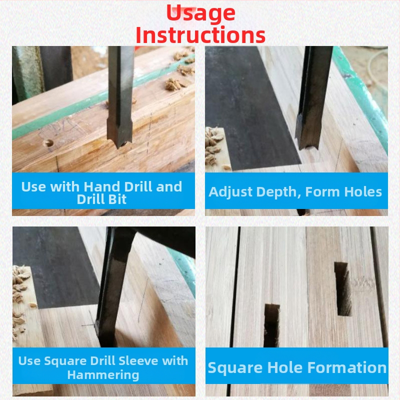 Дървообработващ бит за квадратни отвори и мортайс – за квадратни съединения, квадратен отвор, върхово ядро