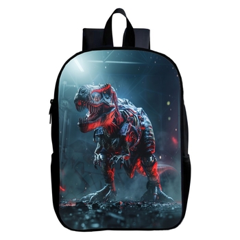 Παιδική σχολική τσάντα με δεινοσαύρο, πολυεστέρας, πολύ ελαφρύ, μοτίβο ζώων, καμπύλες ιμάντες ώμων, για παιδιά 4-9 ετών