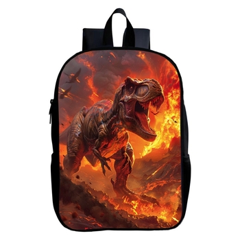 Παιδική σχολική τσάντα με δεινοσαύρο, πολυεστέρας, πολύ ελαφρύ, μοτίβο ζώων, καμπύλες ιμάντες ώμων, για παιδιά 4-9 ετών