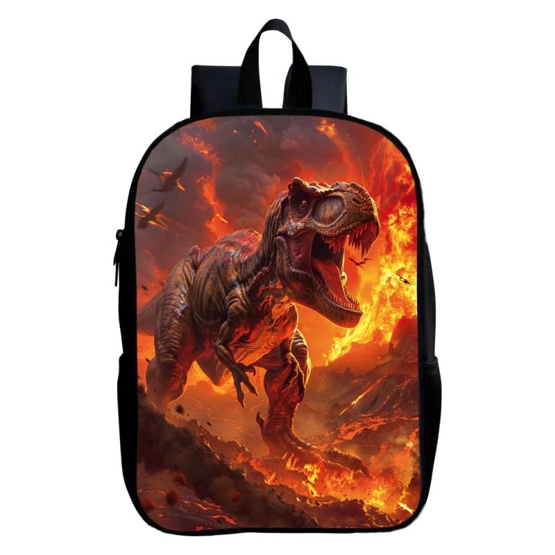 Παιδική σχολική τσάντα με δεινοσαύρο, πολυεστέρας, πολύ ελαφρύ, μοτίβο ζώων, καμπύλες ιμάντες ώμων, για παιδιά 4-9 ετών