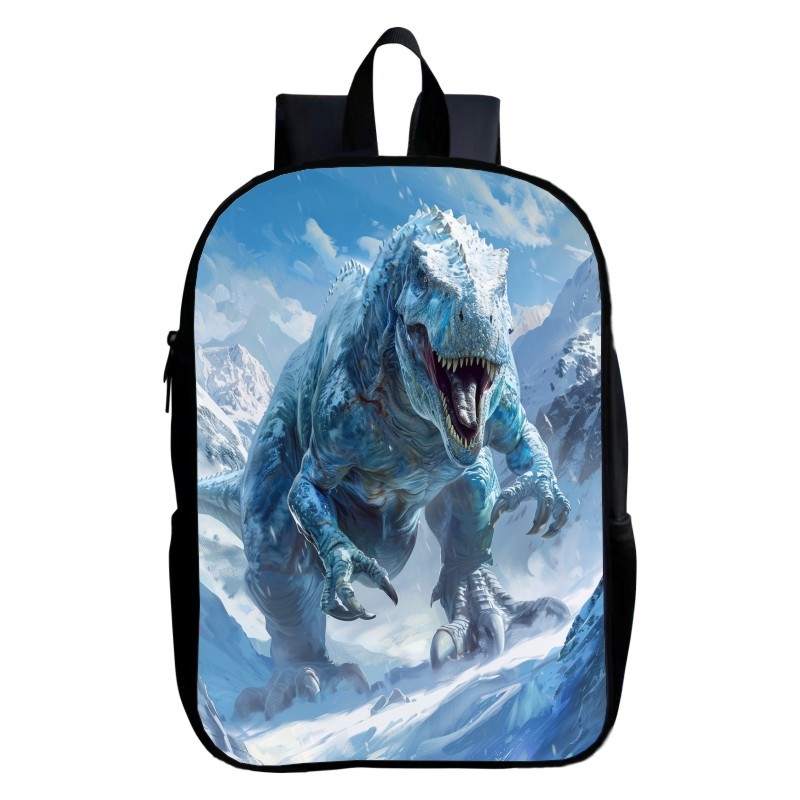 Παιδική σχολική τσάντα με δεινοσαύρο, πολυεστέρας, πολύ ελαφρύ, μοτίβο ζώων, καμπύλες ιμάντες ώμων, για παιδιά 4-9 ετών